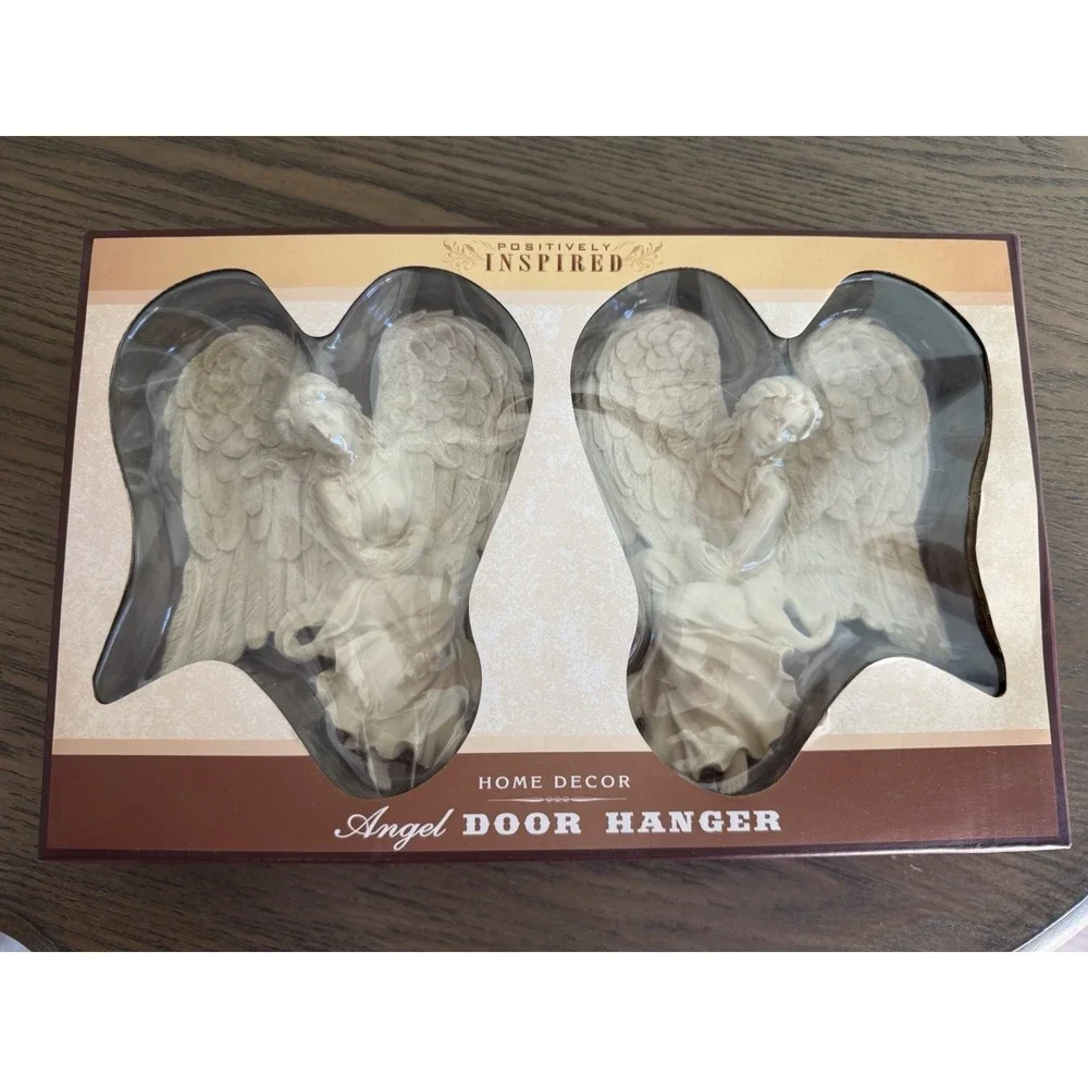 Positively Inspired Angel Door Hanger Set 2 Guardian Angels NIB Home Decor